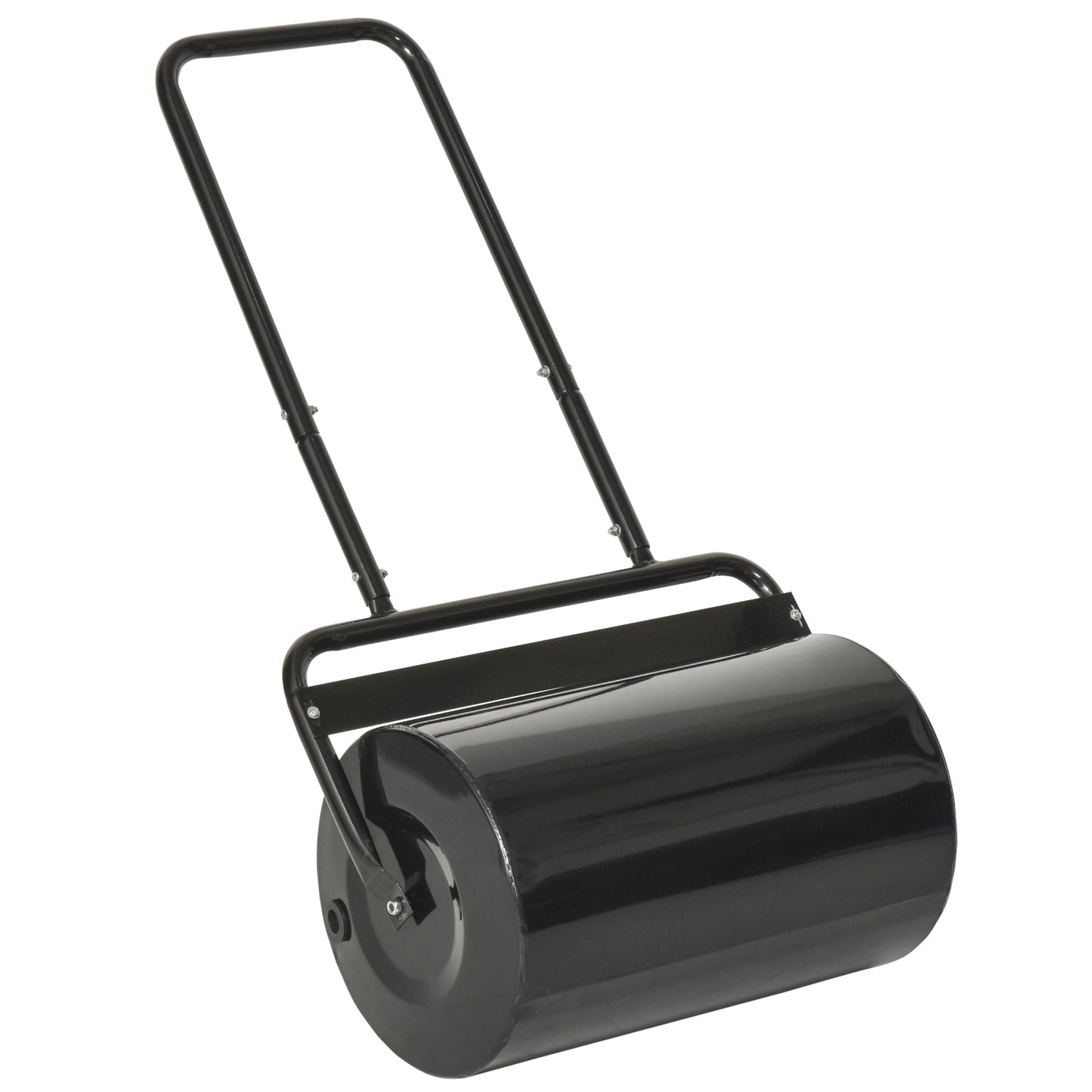 Outsunny garden roller φ32x50cm in black waterproof metal, tank up to 38 liters (water or sand)