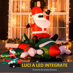 Inflatable Santa Claus with integrated LED lights - Borgè
