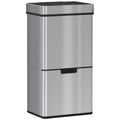 Autuminie 72L Song with Infrared sensor, 3 compartments and removable lid, steel and ABS, 42x30x81cm - Borgè