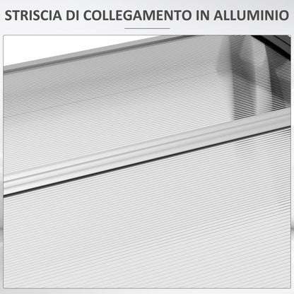 Outsunny modern roof in polycarbonate, aluminum and pp for balconies, windows and doors, 200x96x27 cm - Borgè