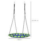 Outsunny swing for children from 3-8 years as a garden Ã˜100cm and adjustable strings, blue - Borgè