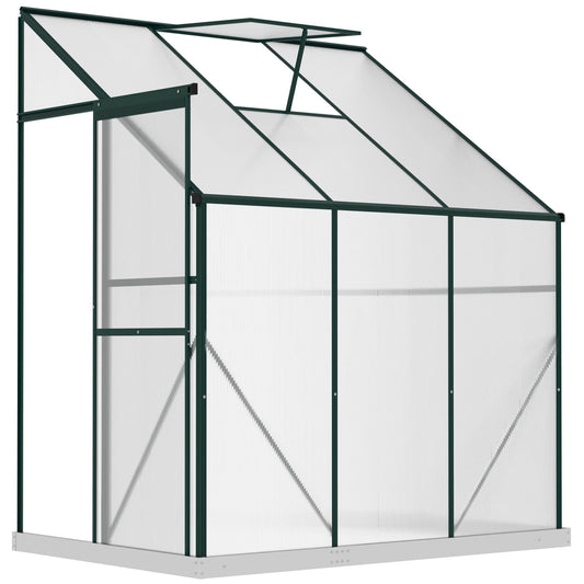 Outsunny Wall Mounted Garden Greenhouse with Sliding Door in Polycarbonate and Aluminum, 192x127x220 cm