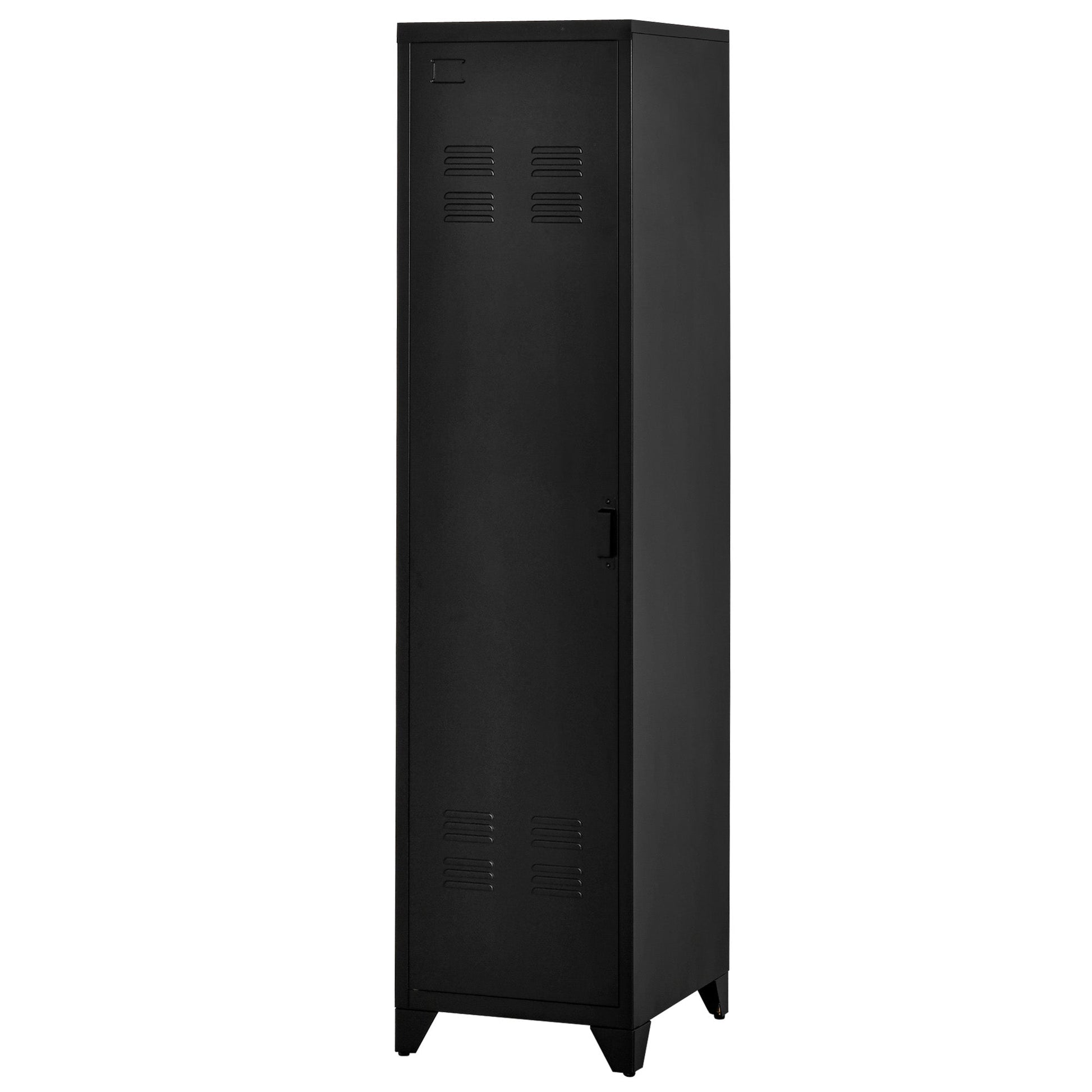 Metallic Industrial Style Cardinal to one door, multipurpose cabinet for entrance and bedroom - black - Borgè