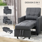 Single Bed Armchair Reclinable on 3 levels with extra pillow, 69x82x85cm, Grey - Borgè