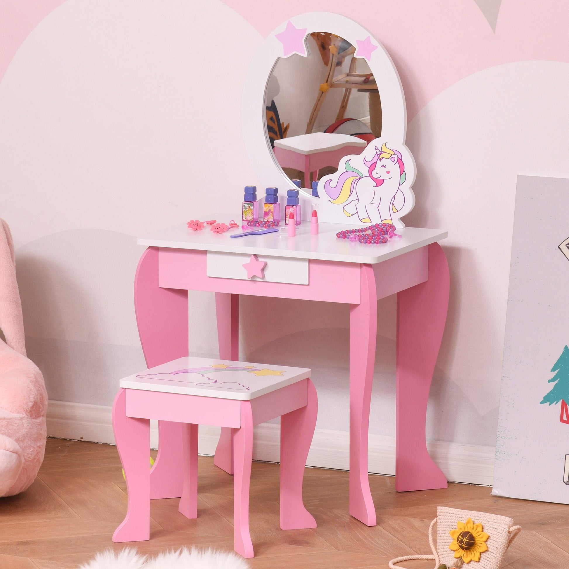 Unicorn Makeup/Vanity Table for Children 3-6 years - Borgè