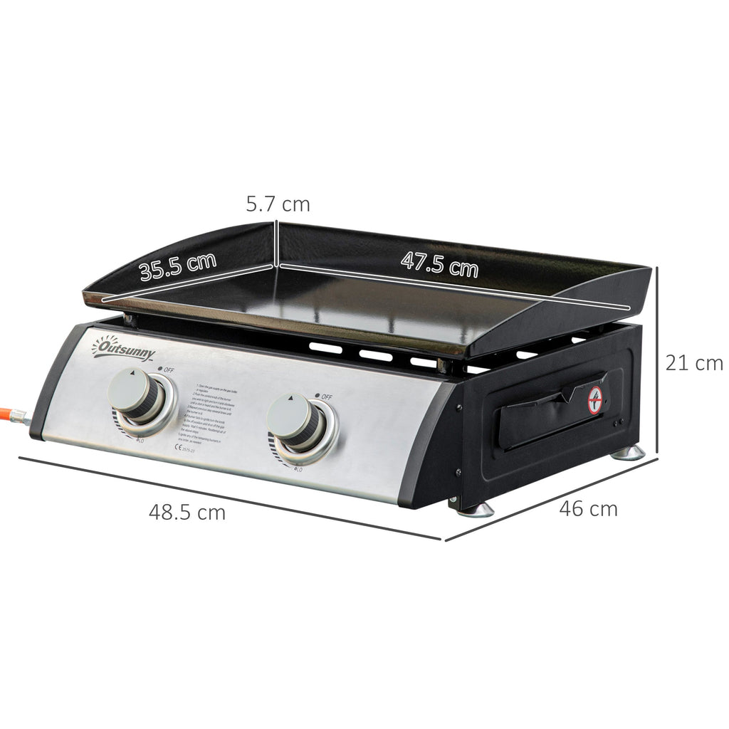 Black Barbecue with x2 Burners 6kw - Borgè