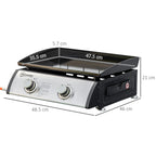 Black Barbecue with x2 Burners 6kw - Borgè