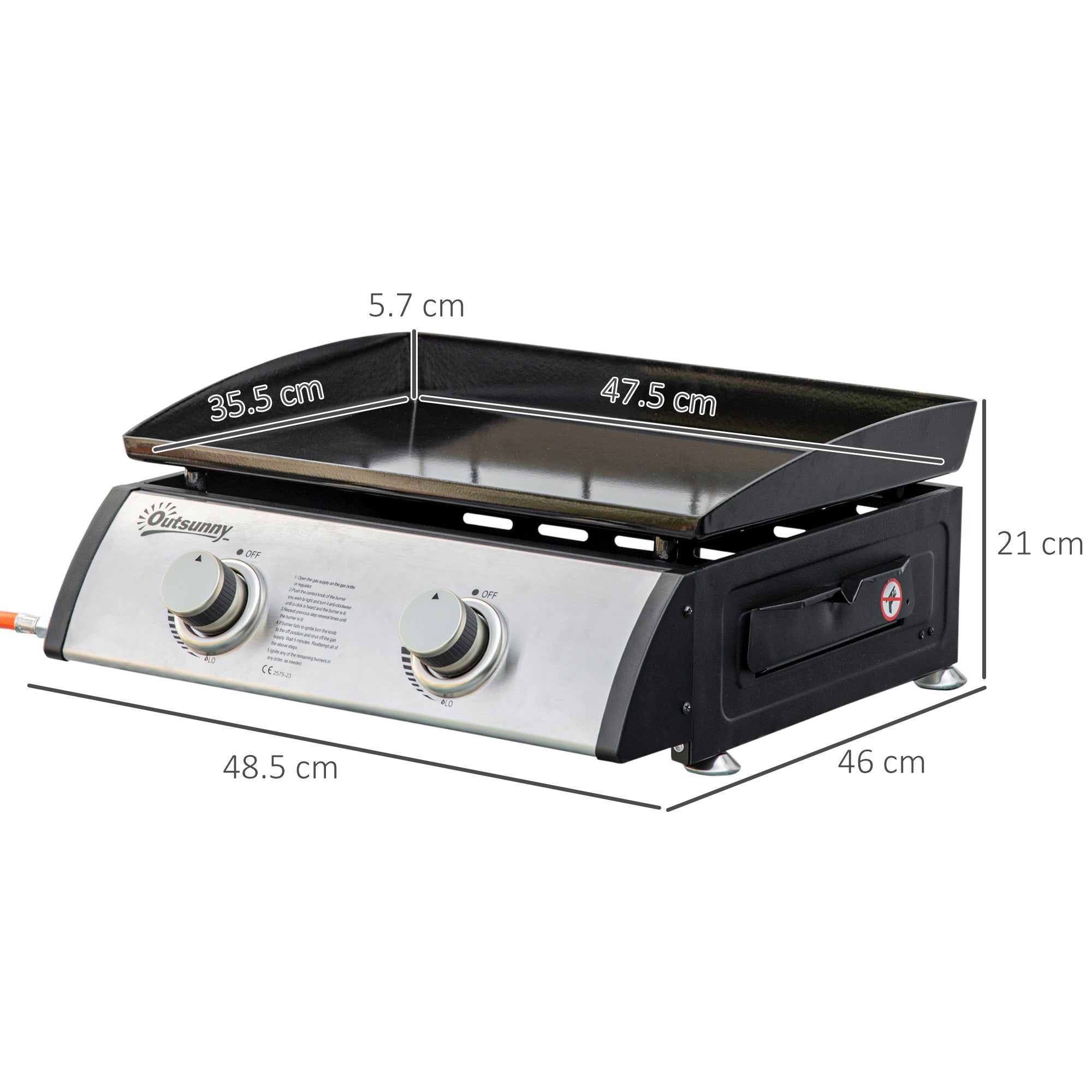 Black Barbecue with x2 Burners 6kw - Borgè