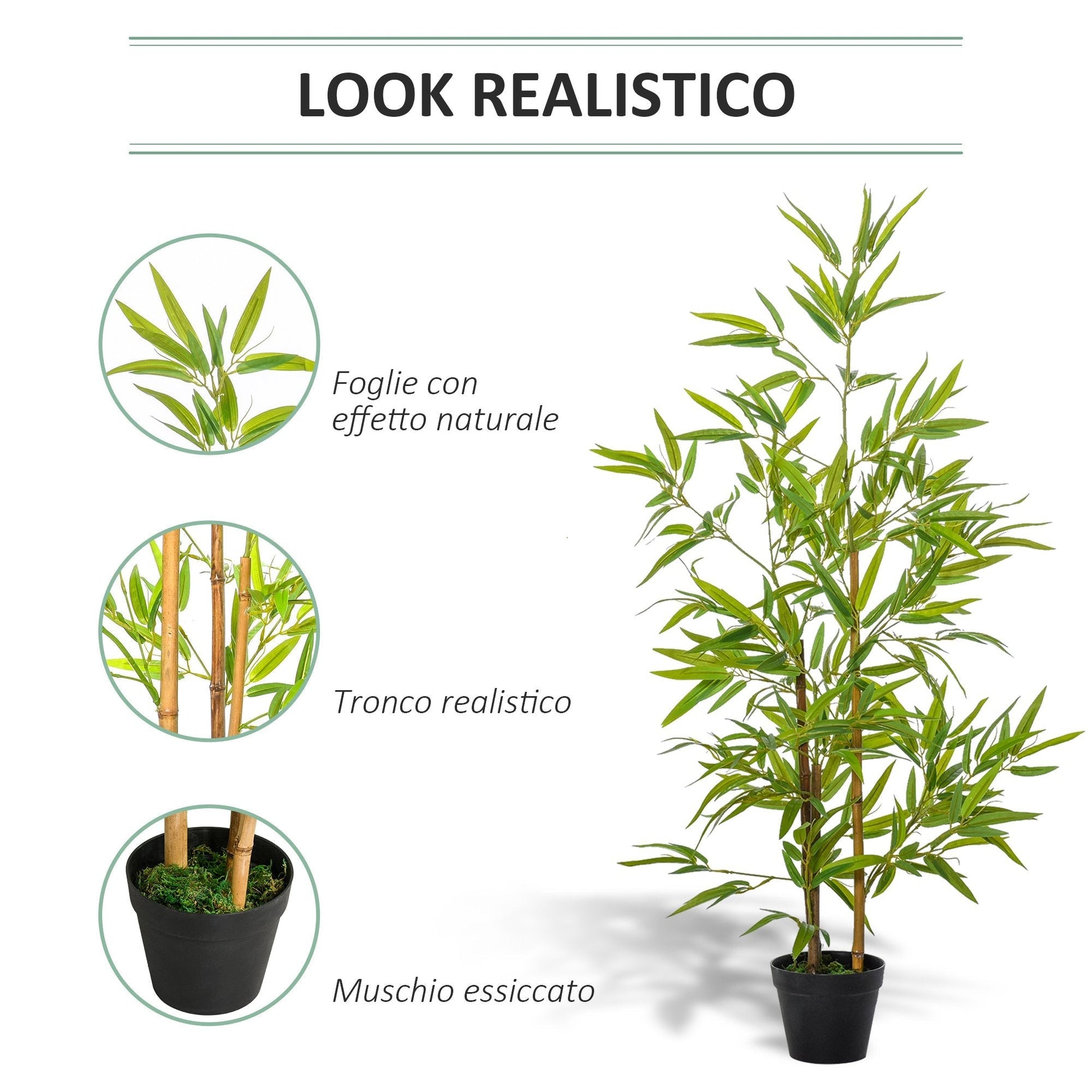 Artificial Bamboo Decorative Plant 120cm - Borgè