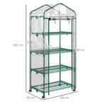 Vertical Plant Greenhouse with 4-Tier Shelf in Steel and White PVC, 69x50x165cm - Borge' Group Limited