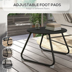 Outsunny outdoor table Ã˜48x37 cm in black metal with adjustable feet - Borgè