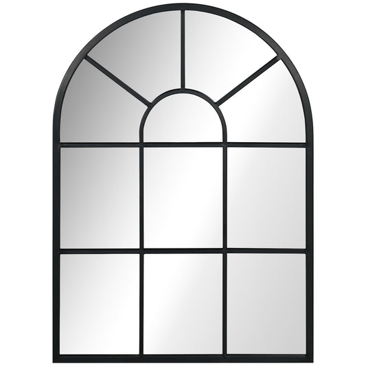 Modern Wall and Arco -shaped mirror 70x50 cm for bedroom and living room, in black metal and glass