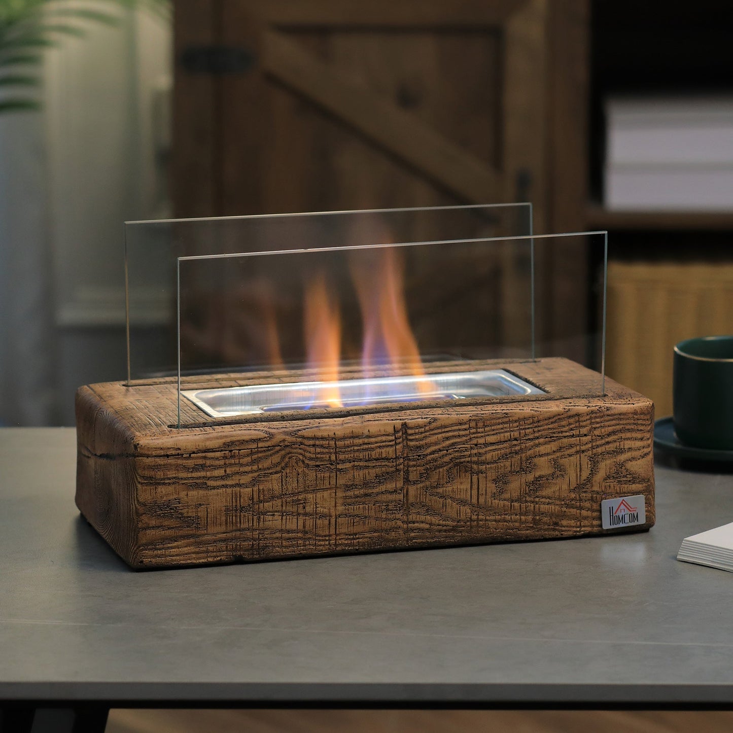 Bioethanol fireplace fireplace with 0.15l tank and autonomy 45 minutes, 33x16x18cm - Borgè