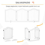 3 Section Folding Wooden Dog Gate, 154.5x29. 5x61cm, White - Borge' Group Limited