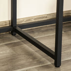 Homcom Double desk with shelves and industrial style shelf in metal and mdf, 200x53x100cm, black brown - Borgè