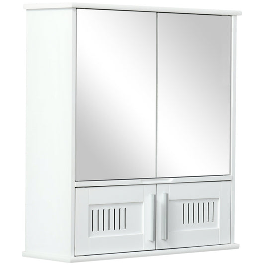 Kleankin Bathroom cabinet wall unit with mirror antine, 55x17.5x60cm - white