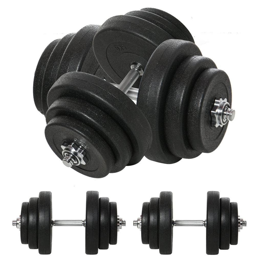 40kg Gym Dumbbell Set (4x5kg, 4x2.5kg, 4x1.5kg), Gym Weights with 12 Discs of 1.5kg, 2.5kg, 5kg, Փ25mm, for Home Training - Borge' Group Limited