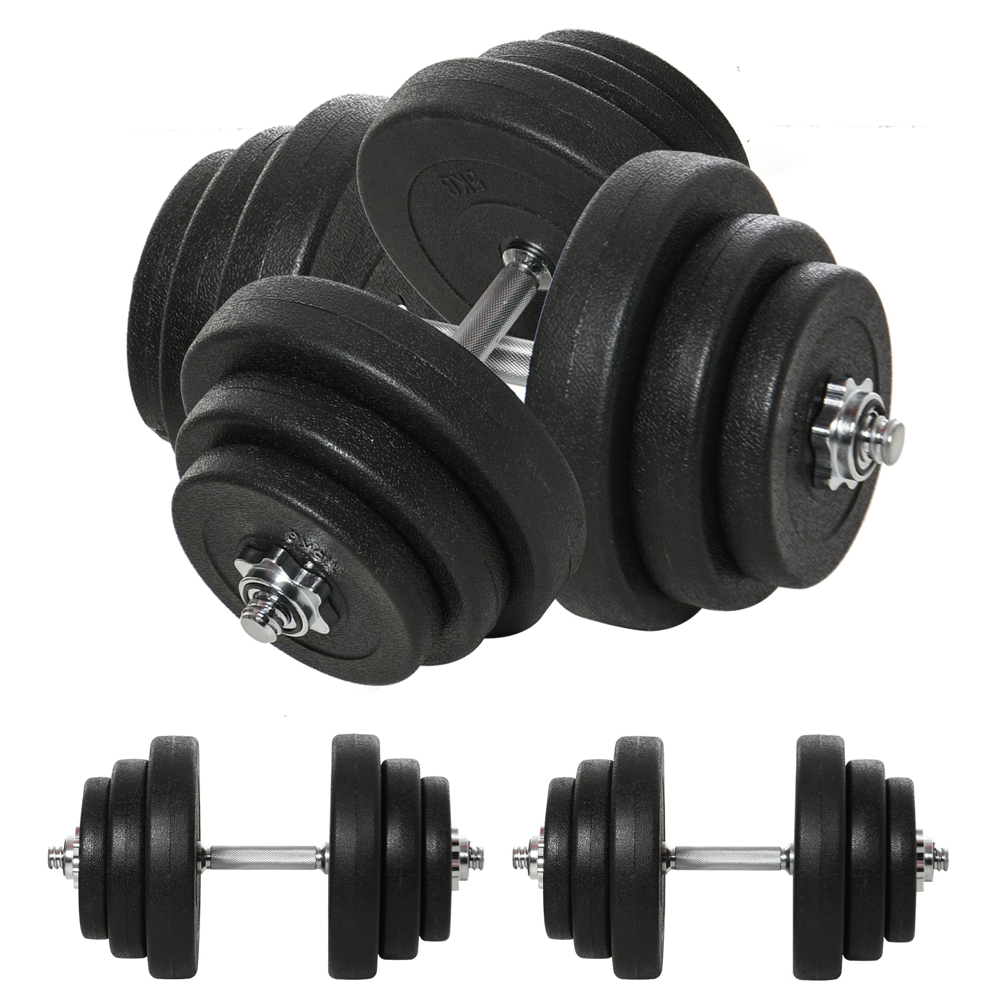 40kg Gym Dumbbell Set (4x5kg, 4x2.5kg, 4x1.5kg), Gym Weights with 12 Discs of 1.5kg, 2.5kg, 5kg, Փ25mm, for Home Training - Borge' Group Limited