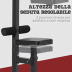 Fitness Pull Down Station for gym in the house with bench and adjustable cable - black - Borge' Group Limited