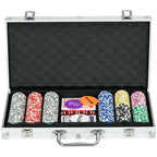 SportNow Set Poker for 7-8 players with 300 chips, 2 decks of cards and 5 dice, aluminum and polyester - Borgè
