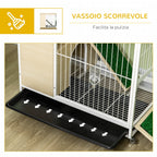Rabbit Cage with Water Tank and Removable Tray, Chipboard, Steel and PVC, 78x52.5x76.5 cm - Borge' Group Limited