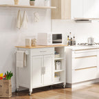 Kitchen Cart Wooden Wooden MDF wood with 1 drawer 1 locker 3 shelves and 4 wheels - Borgè