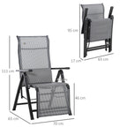 Outsunny Garden Chair Zero Garden Folding Gravity and reclining at 9 levels with lumbar cushion, gray - Borgè
