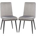 Set 2 Padded Kitchen Chairs and Salvaspazio with steel legs, 43x58x90 cm, Grey and black - Borgè