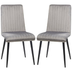 Set 2 Padded Kitchen Chairs and Salvaspazio with steel legs, 43x58x90 cm, Grey and black - Borgè