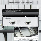 Black Barbecue with x2 Burners 6kw - Borgè