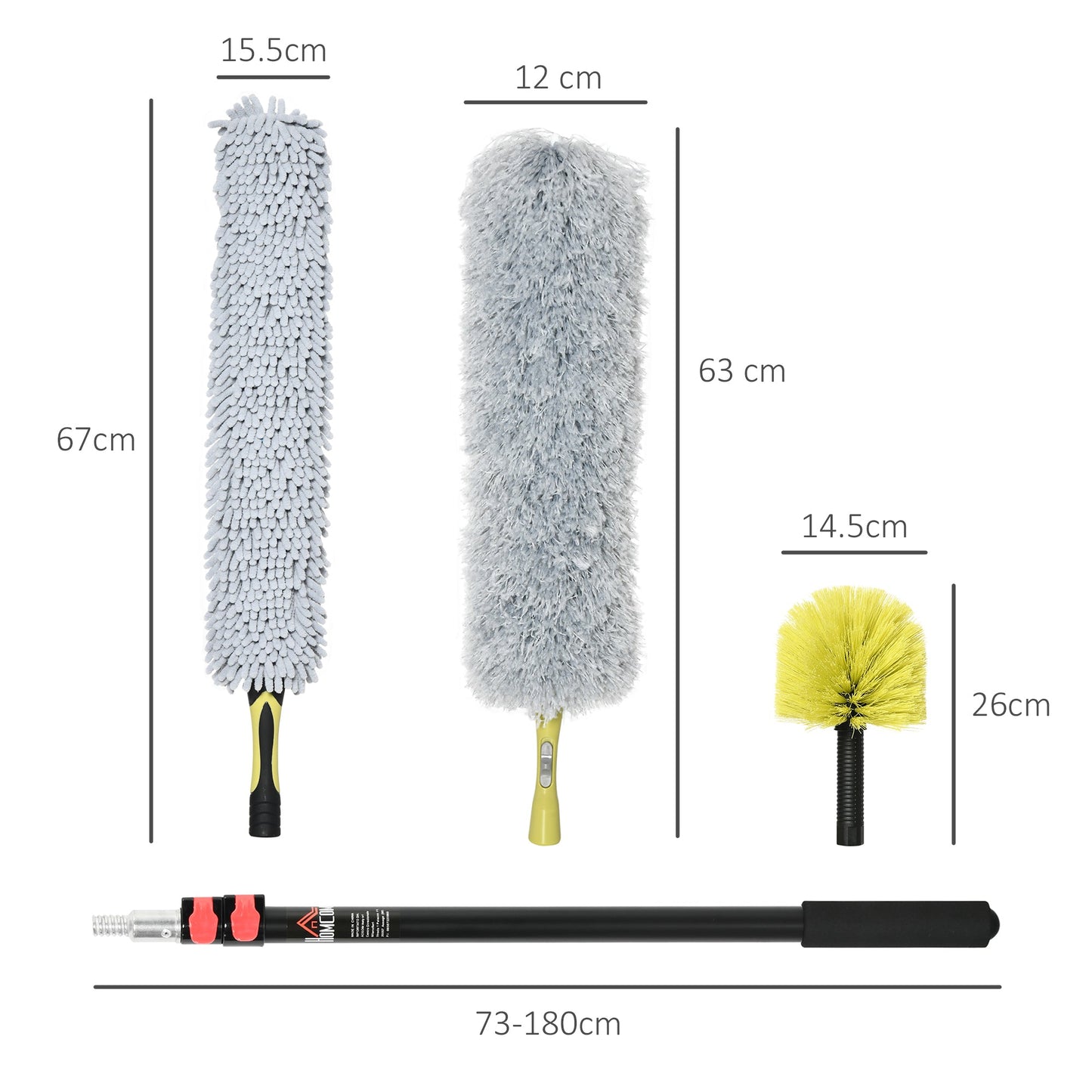 Kit for cleaning the house with auction, dust to cobweets, dust in microfiber and sprinkle for fan - Borgè