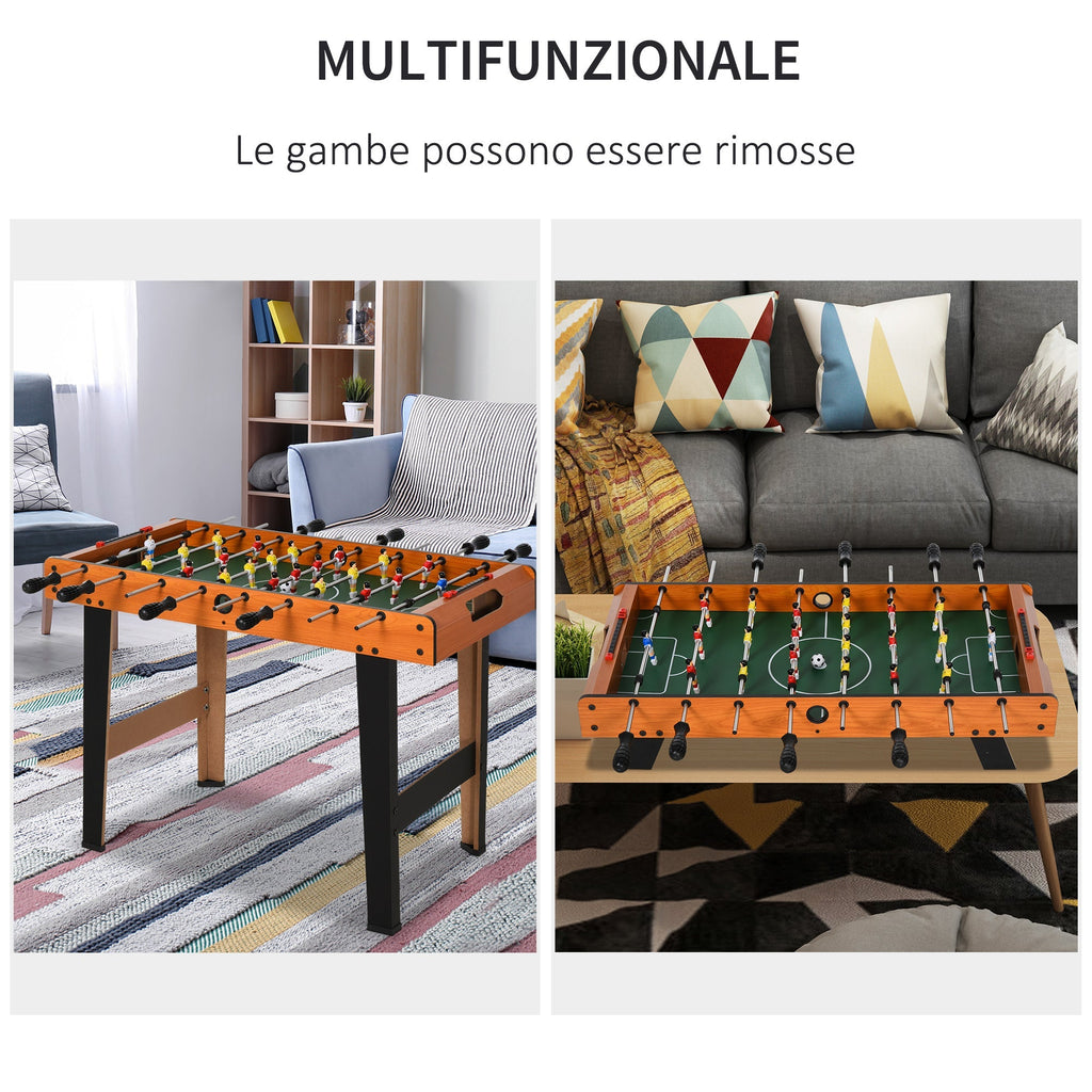 Wooden Table Football with 22 Players in 3:4:3 Formation, 2 Balls and 2 Scoreboards Included 84.5x40x61.2cm - Borge' Group Limited