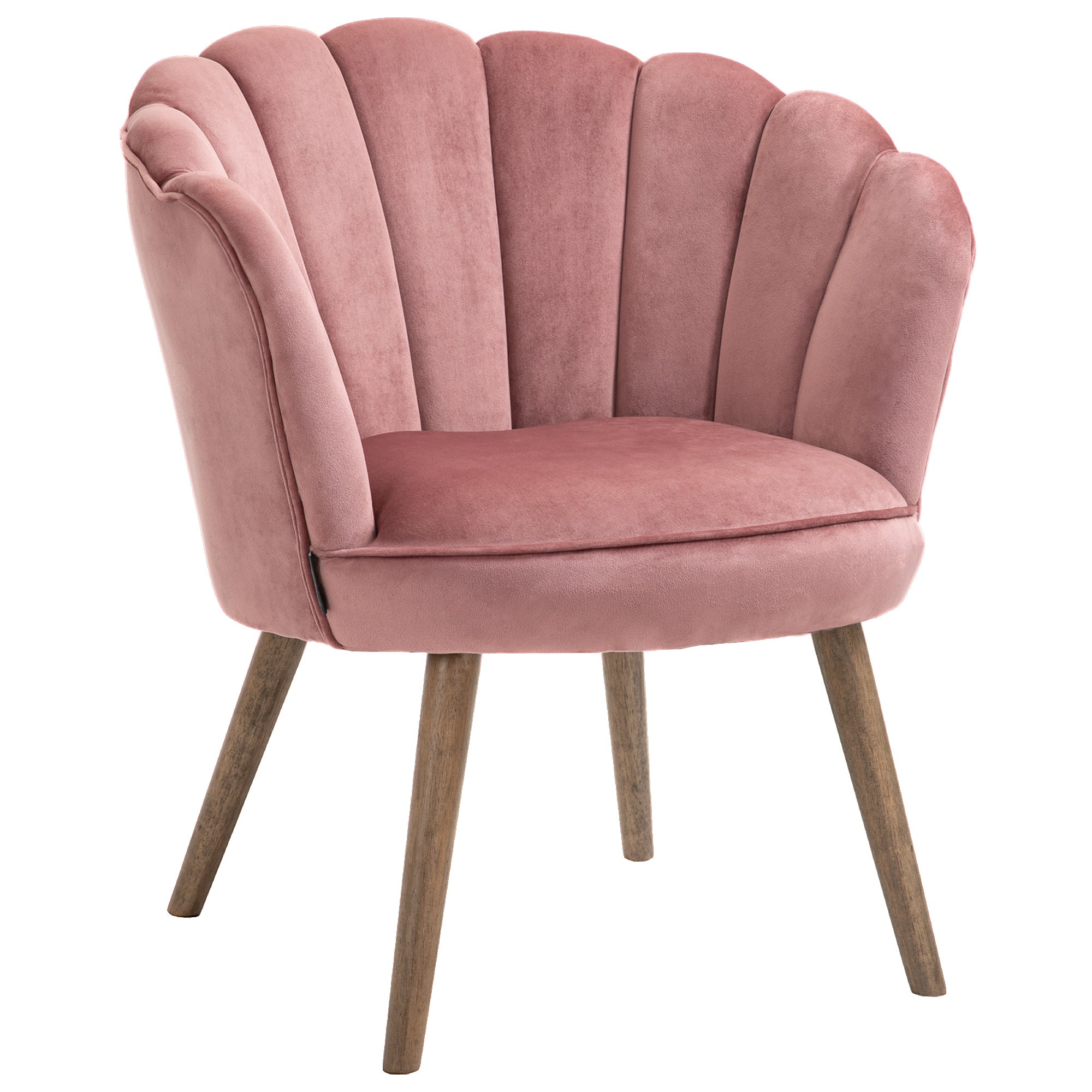 PINKISH | Shell Armchair in Pink Velvet | 66x72x79cm - Borgè