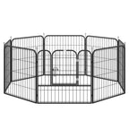 PAWHUT Modular Fence Puppies Dogs For Dogs from Interior and Outdoor Metal and Steel 8 Panels 79x79cm - Borgè