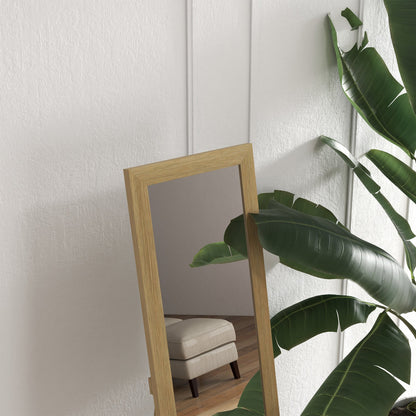 Homcom mirror with MDF frame with feet and hooks for wall use or wall, 37x40x155 cm - Borgè