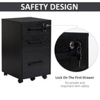 Homcom Office -and -cowen board with 3 5 -wheel drawers 39.2x40x65.4cm - Borgè