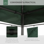 Outsunny coverage for gazebo 4x3 m at 2 levels in polyester with straps and 10 drainage holes, green - Borgè
