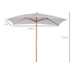 Outsunny umbrella M from garden 2x3 in lacquered wood with removable cover, white - Borgè