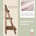 Folding Plant Stand Fir Wood Plant Pot Holder with 3 Tiers Outdoor Plant Shelf Flower Stand 100x37x93cm - Borge' Group Limited