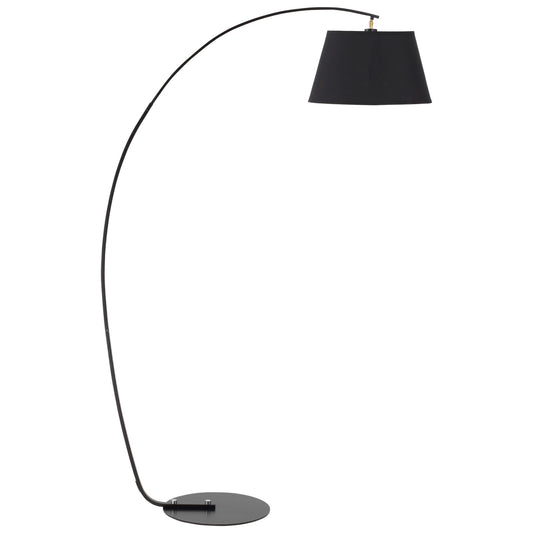 Arch Ground Lamp with fabric Lampshade and round flat base | 100x43x177cm Dark Grey