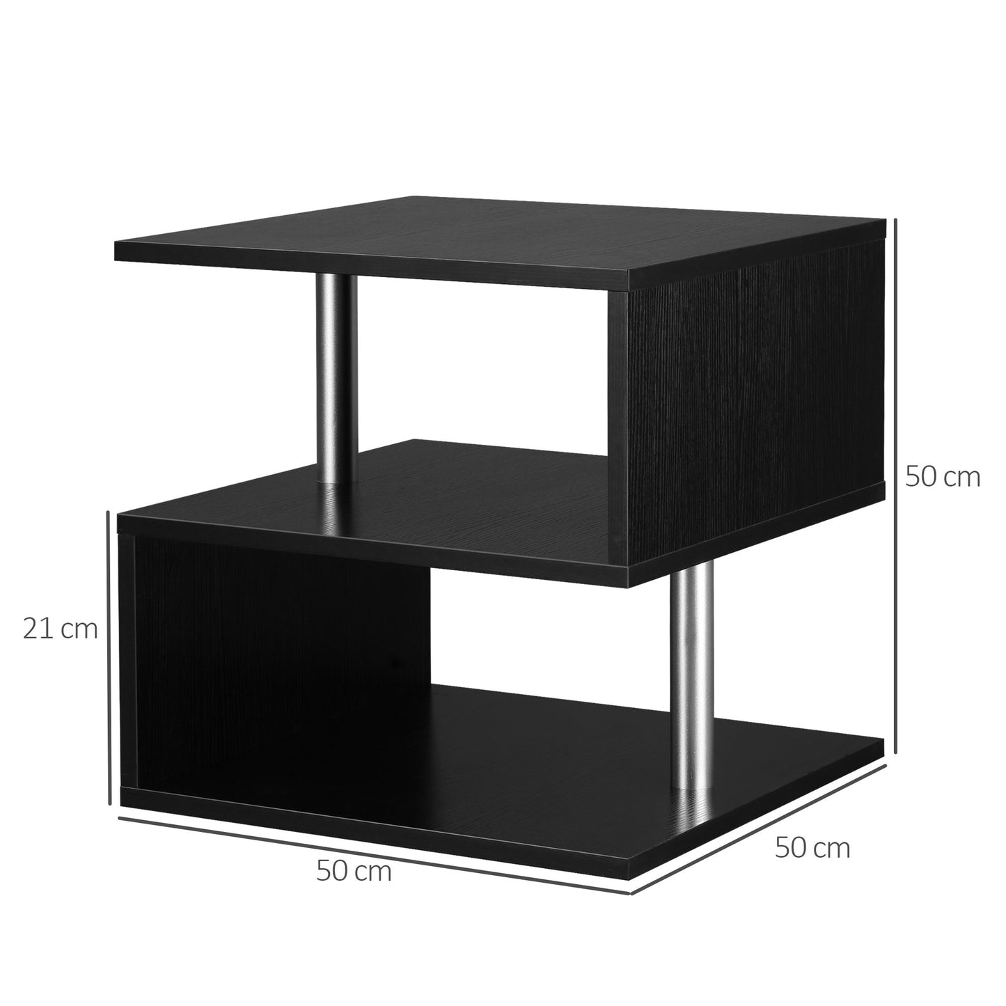 LILA | Black Modern Coffee Table | 50x50x50 cm - Borgè