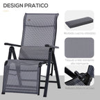 Zero Gravity Garden Lounger Set of 2, Adjustable on 9 Levels, with Cushions, 65x70x111cm, Grey - Borge' Group Limited