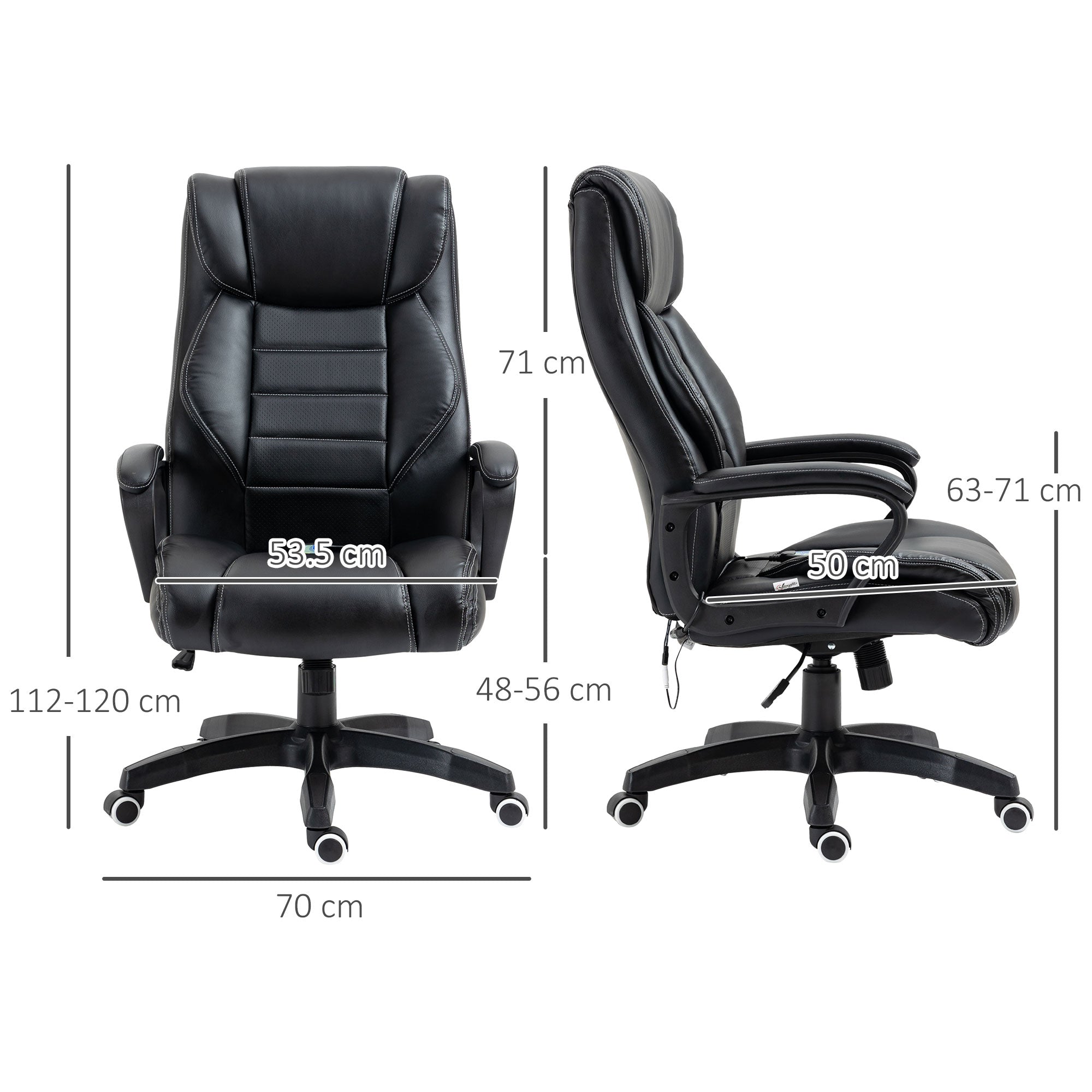 Ergonomic massant and managerial massacle chairman in black -like - Borgè