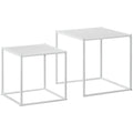 DOME | White Set of 2 Coffee / Living Room Tables - Borgè