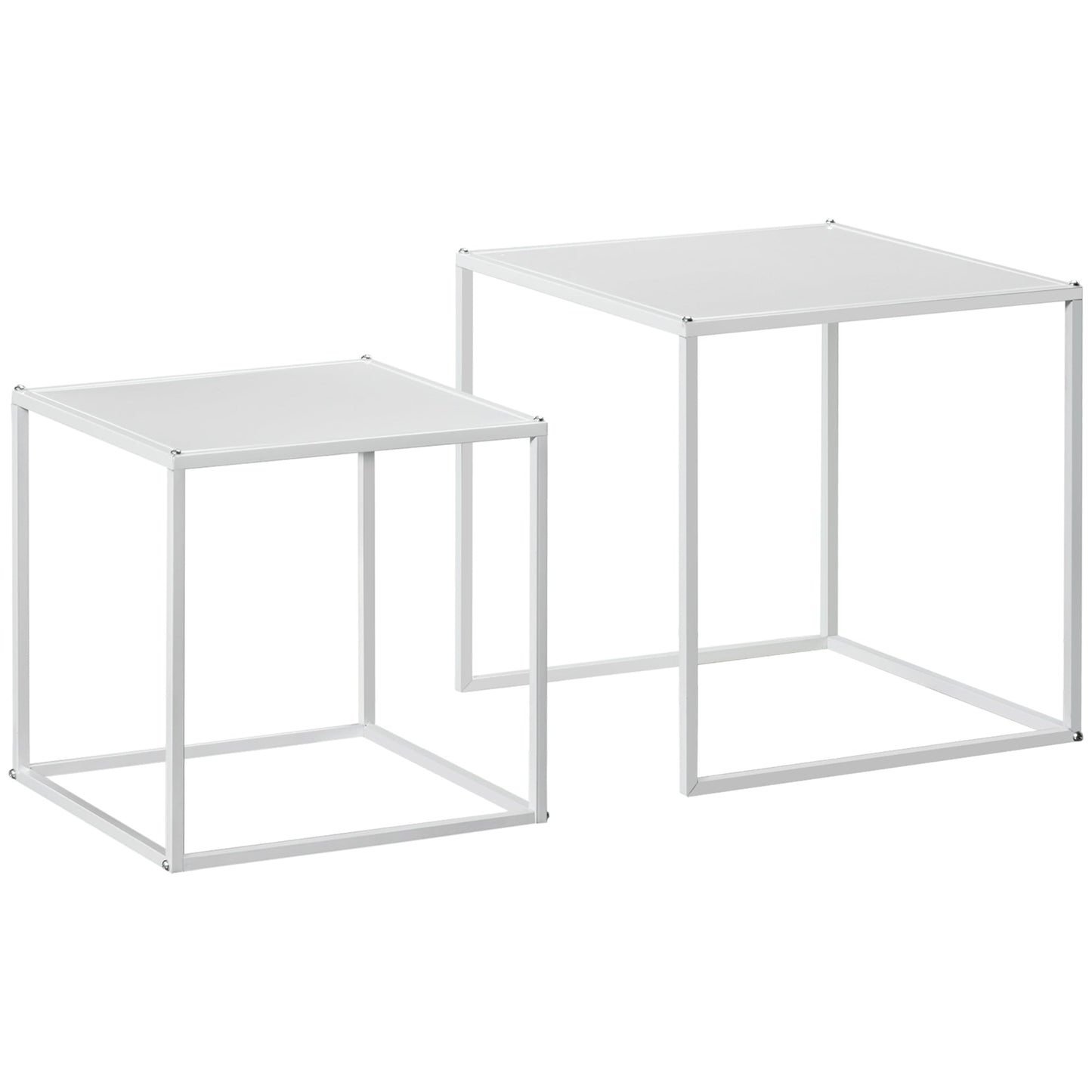 DOME | White Set of 2 Coffee / Living Room Tables - Borgè