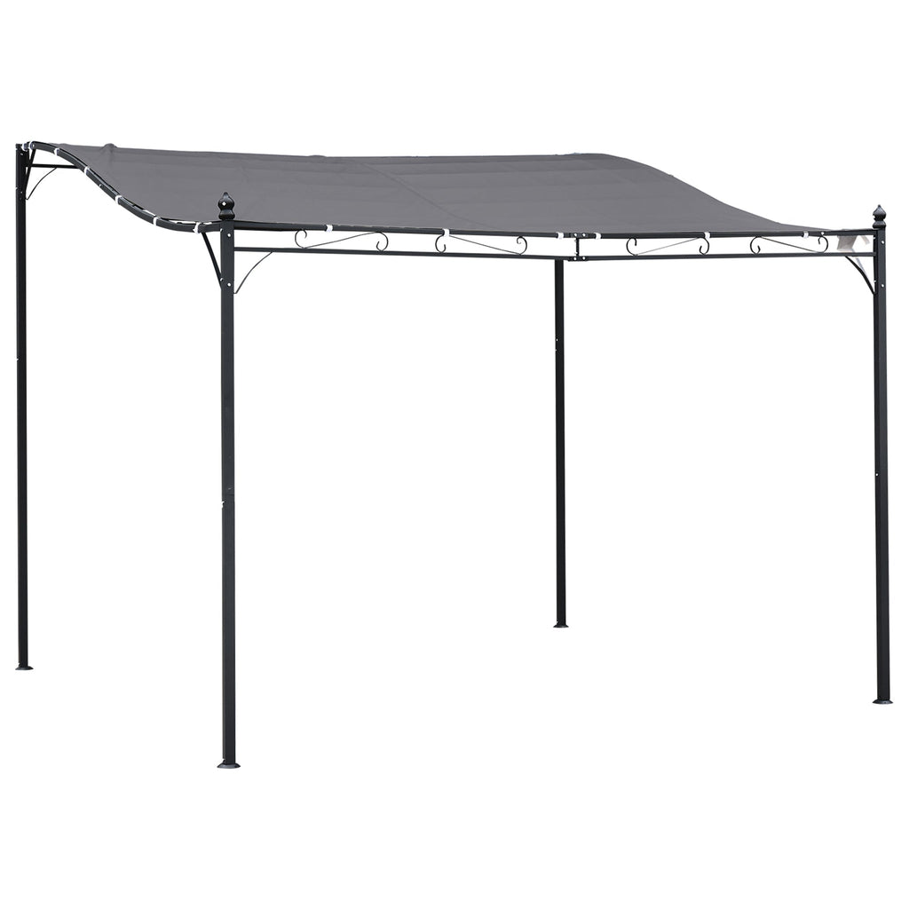 Outsunny Gazebo Pergola 3x3m Garden with Grey waterproof curtain - Borgè