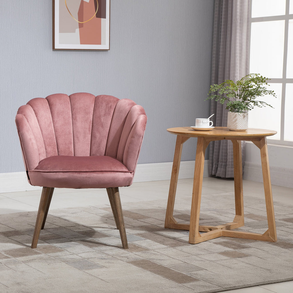 PINKISH | Shell Armchair in Pink Velvet | 66x72x79cm - Borgè