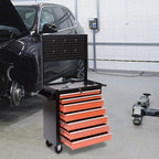 Homcom Tools Trolley Tools with chest of drawers, black and orange, 61.5x33x76cm - Borgè