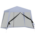 OLIVIA | Waterproof Gazebo with Mosquito Nets Outdoor Garden Tent Polyester 3 x 3 x 2.45 m Grey - Borge' Group Limited