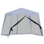 OLIVIA | Waterproof Gazebo with Mosquito Nets Outdoor Garden Tent Polyester 3 x 3 x 2.45 m Grey - Borge' Group Limited